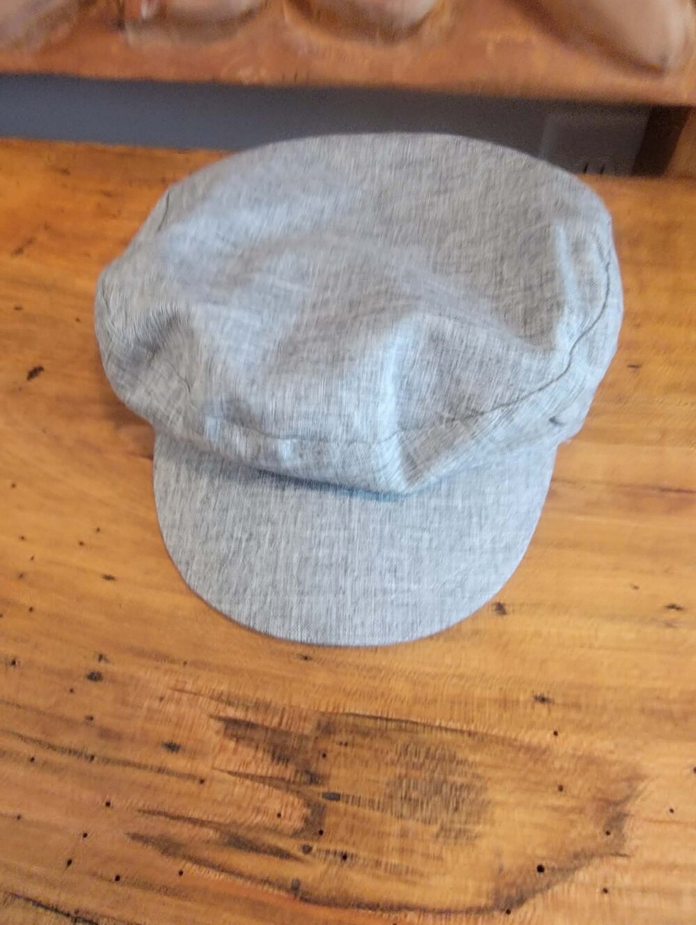 accsa Women's Light Gray Newsboy/Baker Boy Cap 22" Diameter Adjustable Snap Fit